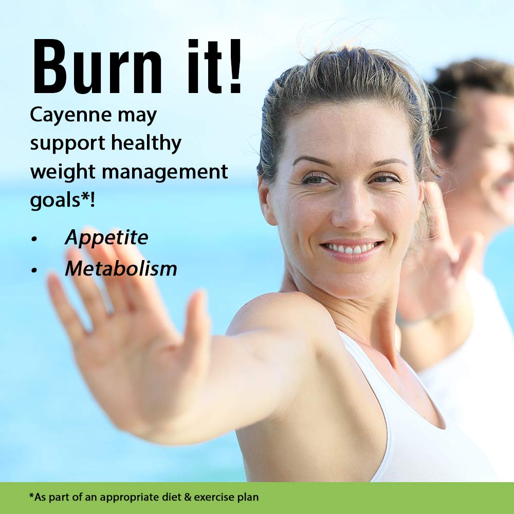 SOLARAY Cayenne Pepper 515 mg | 40,000 Heat Unit | Healthy Digestion, Circulation, Metabolism & Cardiovascular Support | Non - GMO | 100 VegCaps - The Oasis of Health