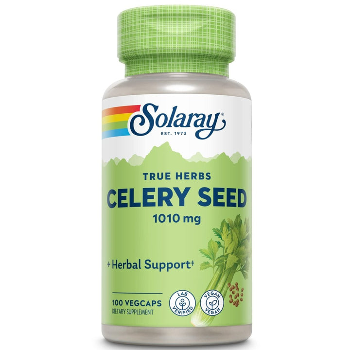 Solaray Celery Seed 1010 mg, Traditional Liver, Water Balance, and Joint Support, Whole Celery Seeds with Phytochemicals and Flavonoids, Vegan, Lab Verified, 60 - Day Money - Back Guarantee, 50 Servings, 100 VegCaps - The Oasis of Health