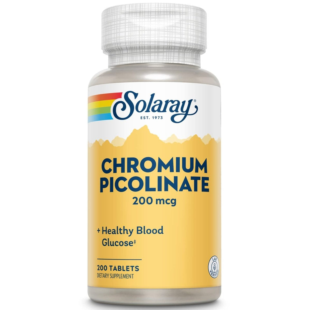 Solaray Chromium Picolinate Tablets, 200 mcg | 200 Count - The Oasis of Health