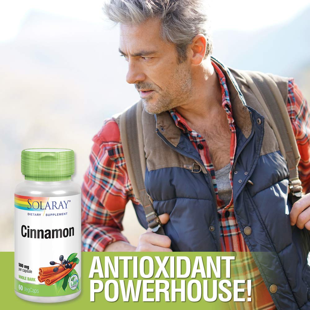 SOLARAY Cinnamon Bark 1000 mg | Healthy Digestive Function | Antioxidant | 60 VegCaps - The Oasis of Health