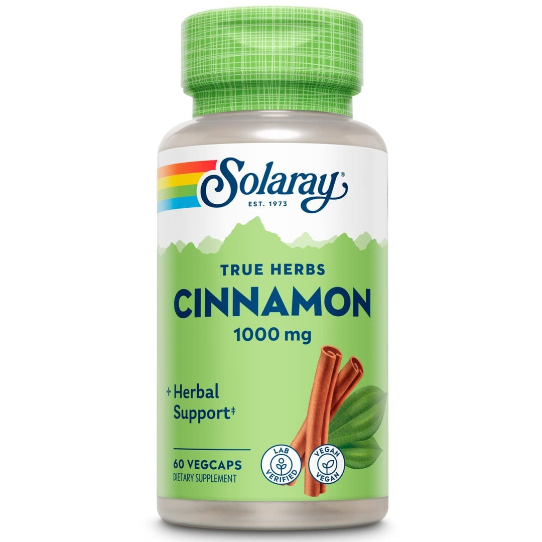 SOLARAY Cinnamon Bark 1000 mg | Healthy Digestive Function | Antioxidant | 60 VegCaps - The Oasis of Health