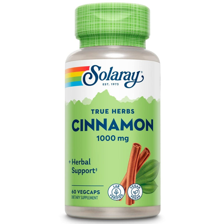 SOLARAY Cinnamon Bark 1000 mg | Healthy Digestive Function | Antioxidant | 60 VegCaps - The Oasis of Health