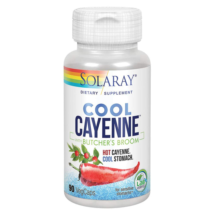 SOLARAY Cool Cayenne Pepper 40,000 HU with Butchers Broom for Healthy Circulation Support | 90 VegCaps - The Oasis of Health