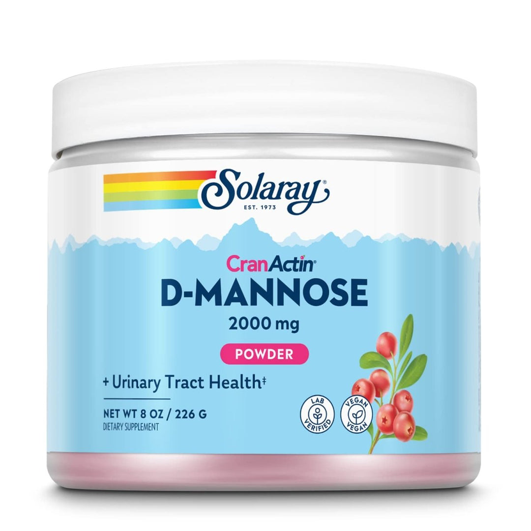 SOLARAY D - Mannose with CranActin Cranberry AF Extract Powder - Healthy Urinary Tract Support - 8 oz (226 g), 30 Servings - The Oasis of Health