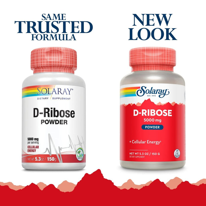 SOLARAY D - Ribose Powder 5000 mg | Healthy Cardiac and Cellular Energy (ATP) Production Support | 30 Servings | 150 Grams - The Oasis of Health