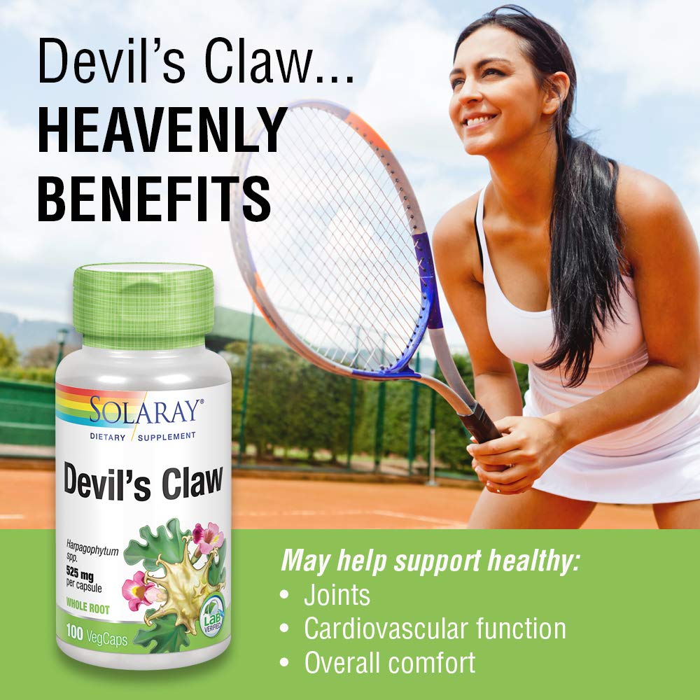 SOLARAY Devils Claw Root 525mg | Non - GMO, Vegan & Lab Verified | 100 VegCaps - The Oasis of Health