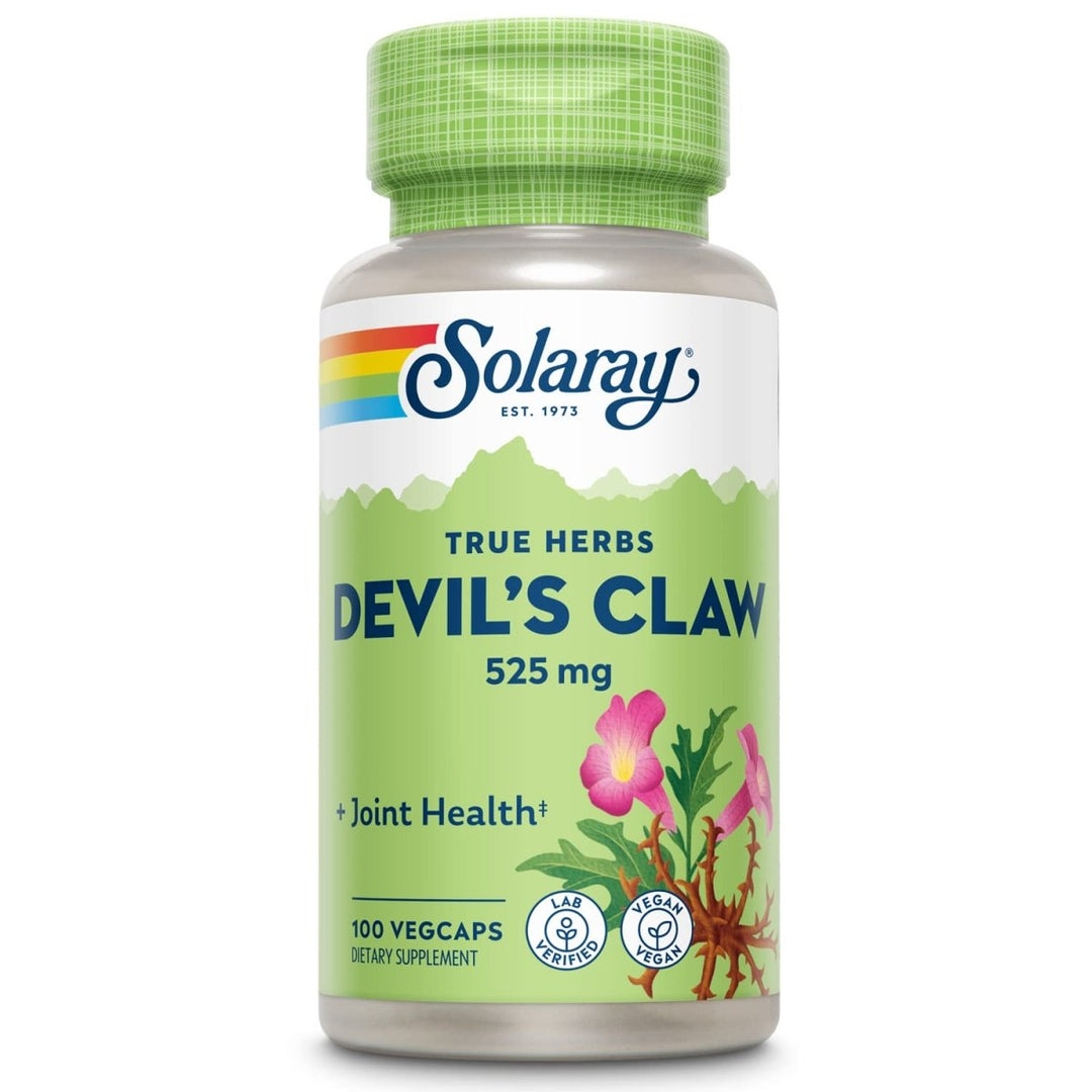 SOLARAY Devils Claw Root 525mg | Non - GMO, Vegan & Lab Verified | 100 VegCaps - The Oasis of Health