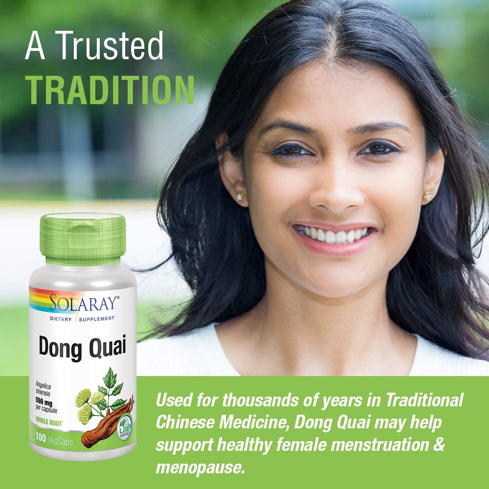 Solaray Dong Quai Root 550mg | Healthy Menstrual & Menopausal Support | Womens Health Supplement | Whole Root | Non - GMO, Vegan & Lab Verified | 100ct - The Oasis of Health