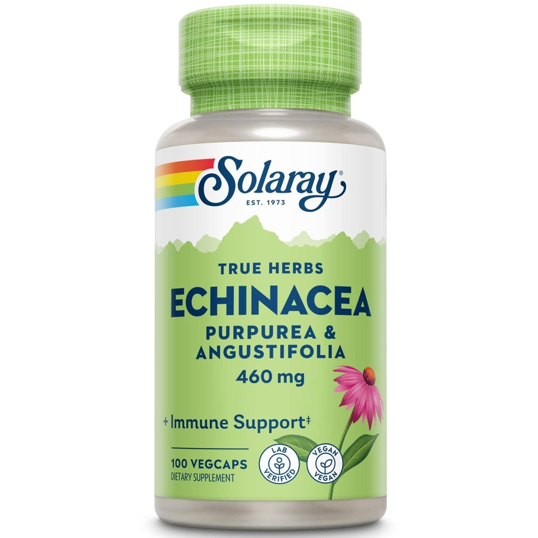 SOLARAY Echinacea Angustifolia & Purpurea Root, Veg Cap (Btl - Plastic) 460mg | 100ct - The Oasis of Health