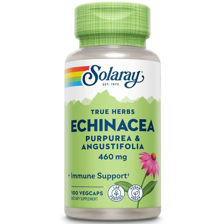 SOLARAY Echinacea Angustifolia & Purpurea Root, Veg Cap (Btl - Plastic) 460mg | 100ct - The Oasis of Health