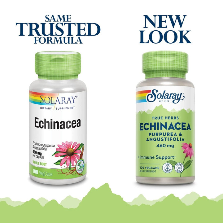 SOLARAY Echinacea Angustifolia & Purpurea Root, Veg Cap (Btl - Plastic) 460mg | 100ct - The Oasis of Health
