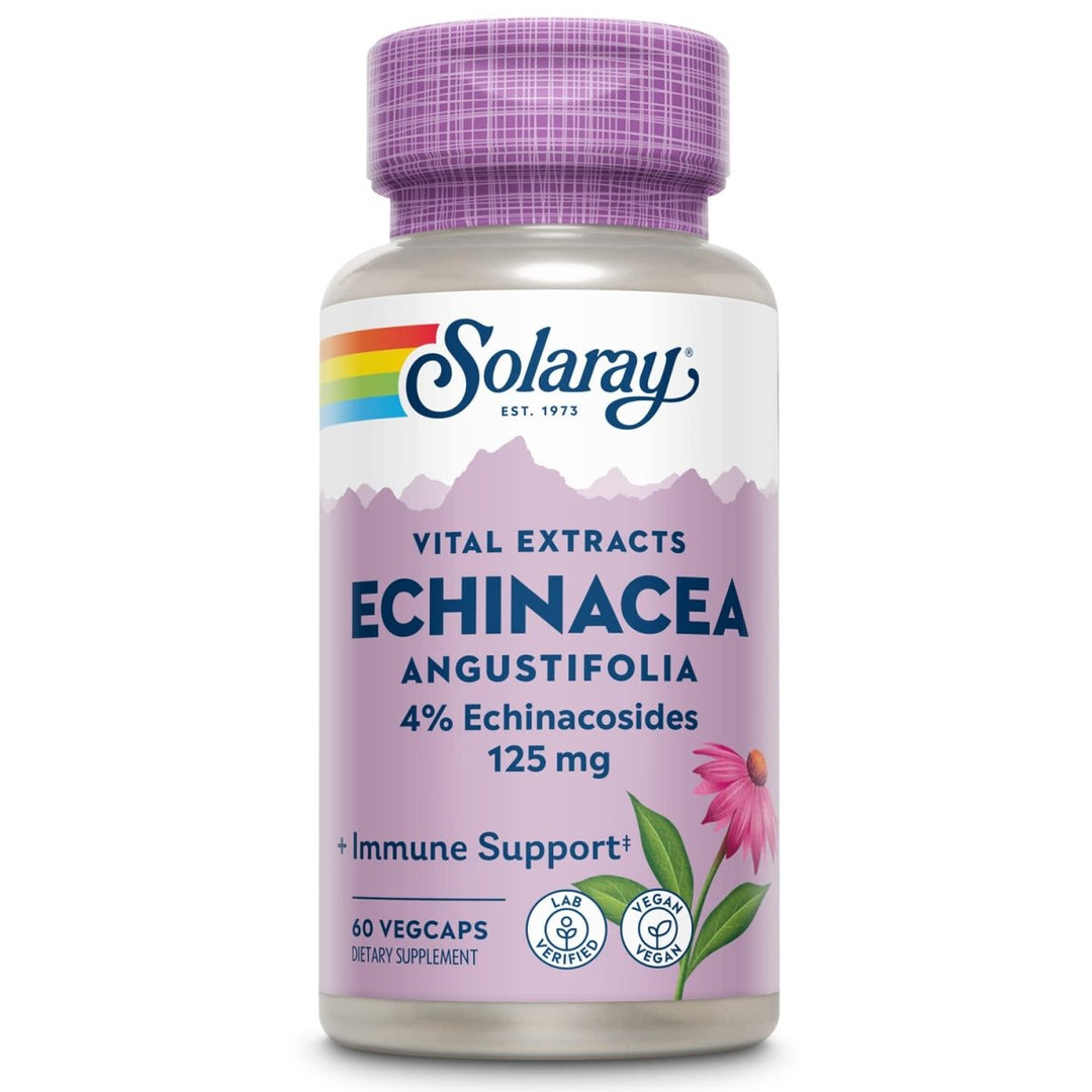 SOLARAY Echinacea Angustifolia Root Extract 125 mg | Healthy Immune & Respiratory Function Support | 60 VegCaps - The Oasis of Health