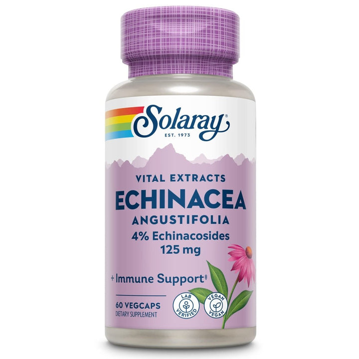 SOLARAY Echinacea Angustifolia Root Extract 125 mg | Healthy Immune & Respiratory Function Support | 60 VegCaps - The Oasis of Health