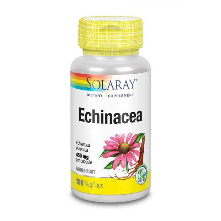 SOLARAY Echinacea Root Capsules - Healthy Immune Function and Respiratory Support - Non - GMO, Vegan - 100ct, 50 Servings - The Oasis of Health