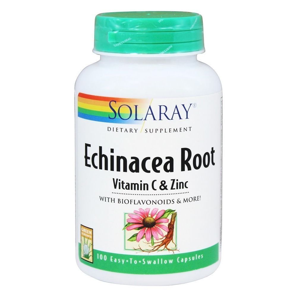 Solaray - Echinacea W/C &, 425 mg, 100 capsules - The Oasis of Health