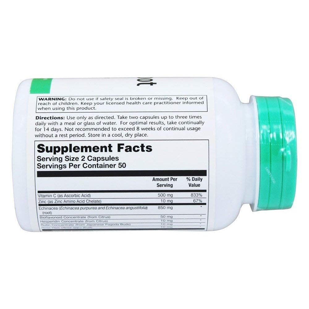 Solaray - Echinacea W/C &, 425 mg, 100 capsules - The Oasis of Health