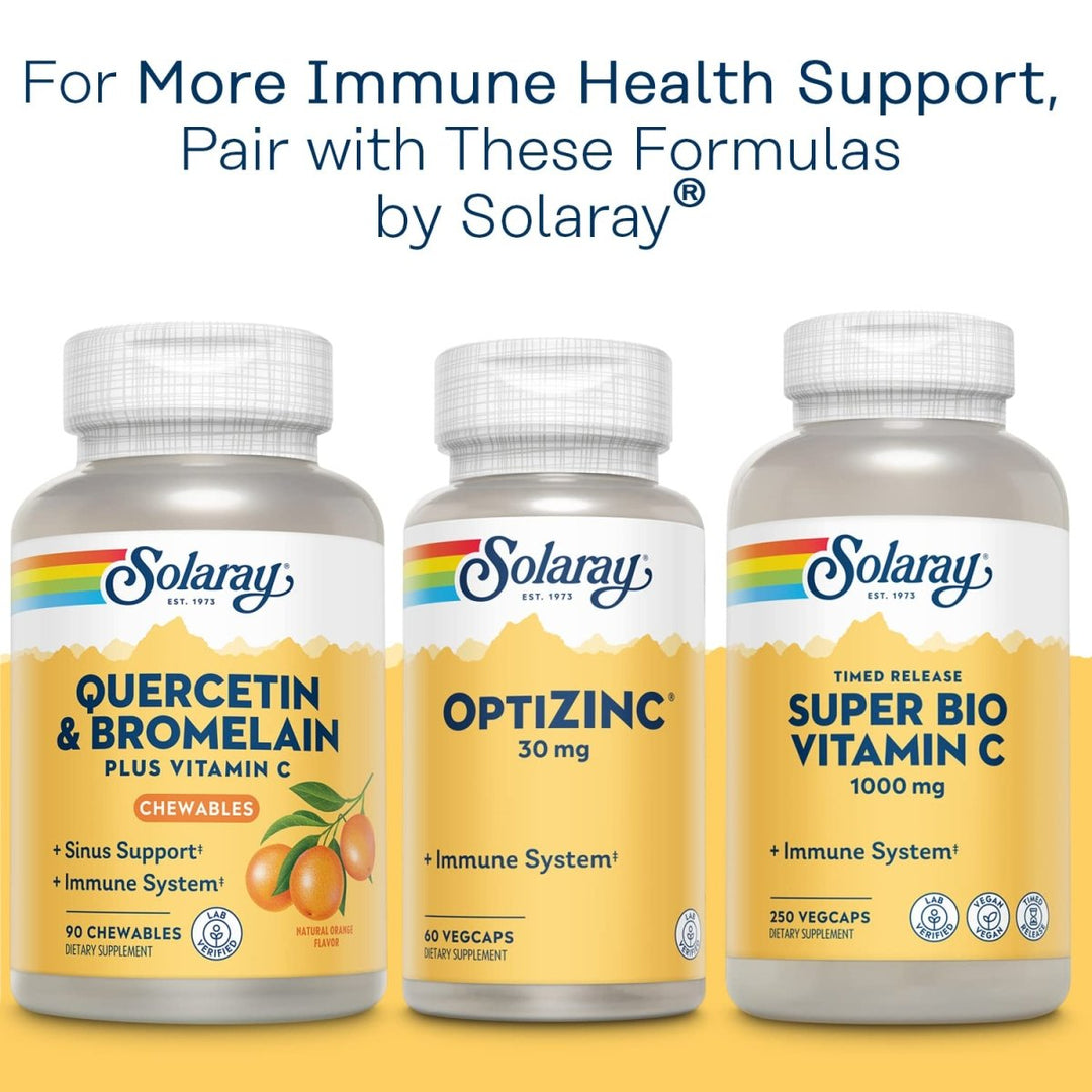 Solaray EMIQ Activated Quercetin, Sinus, Respiratory & Immune Health Support, Enhanced Absorption, 30 Servings, 30 VegCaps - The Oasis of Health
