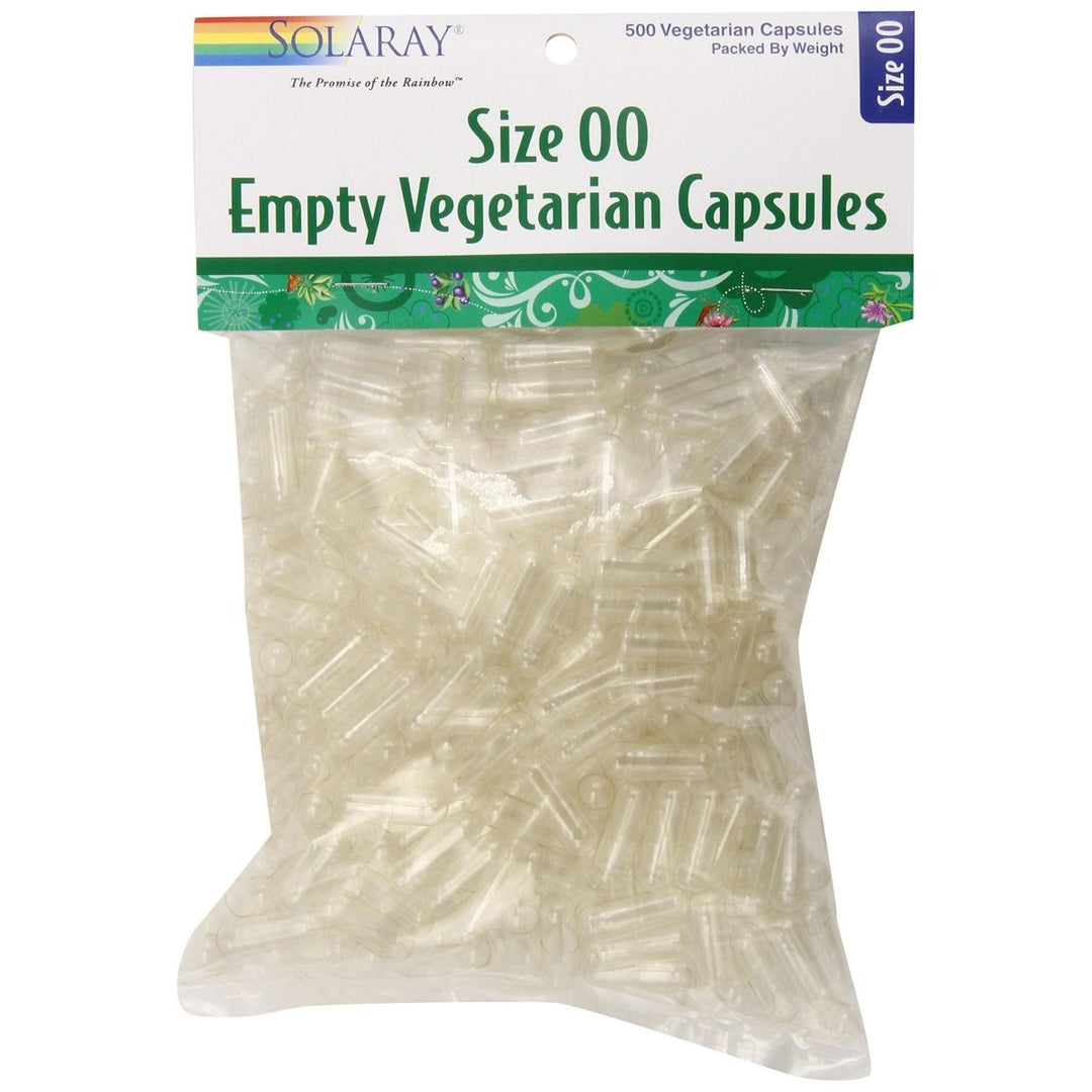 SOLARAY Empty Vegetarian Capsules, Size 00, 500 Count - The Oasis of Health