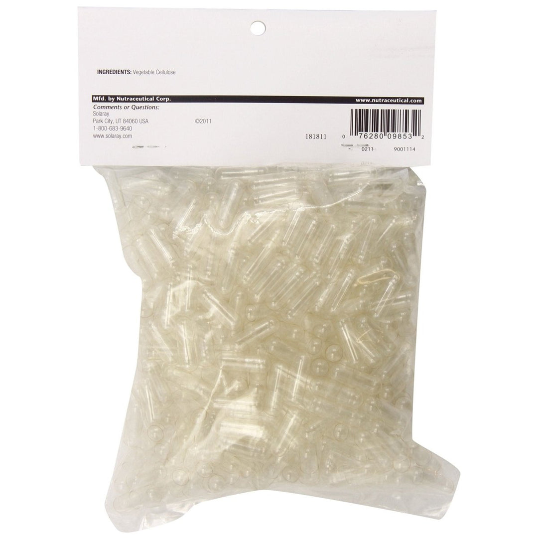 SOLARAY Empty Vegetarian Capsules, Size 00, 500 Count - The Oasis of Health