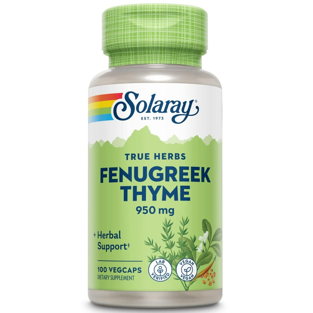 SOLARAY Fenugreek & Thyme 950 mg - 100 VegCaps - The Oasis of Health