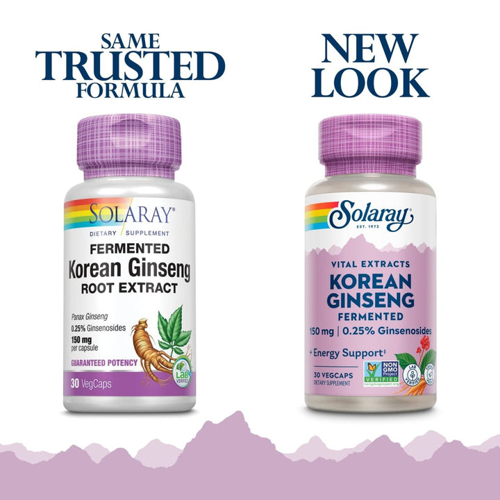 SOLARAY Fermented Korean Ginseng Root Extract | Healthy Stress, Energy & Physical Endurance Support | Vegan, Non - GMO | 30 VegCaps - The Oasis of Health