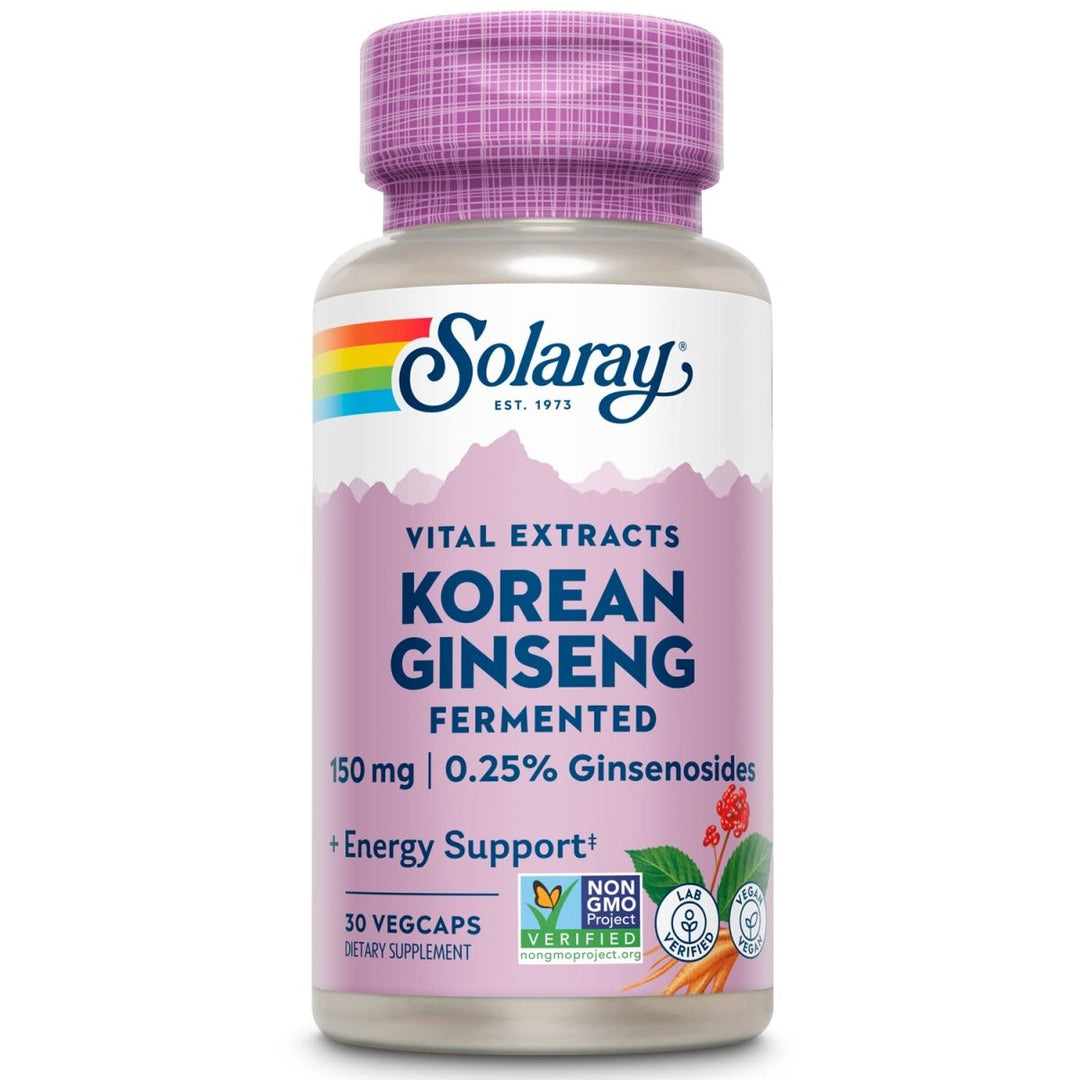 SOLARAY Fermented Korean Ginseng Root Extract | Healthy Stress, Energy & Physical Endurance Support | Vegan, Non - GMO | 30 VegCaps - The Oasis of Health