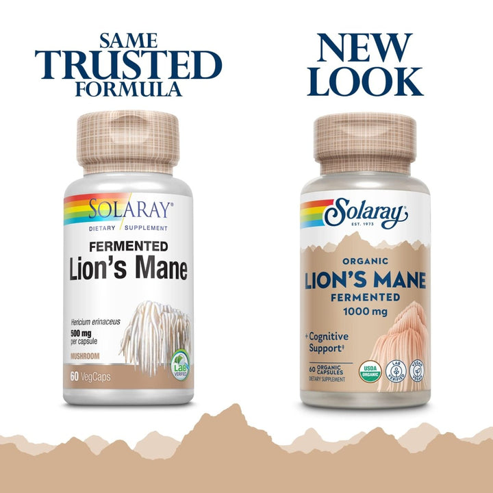 Solaray Fermented Lion's Mane Mushroom - 60 Vegcaps - The Oasis of Health