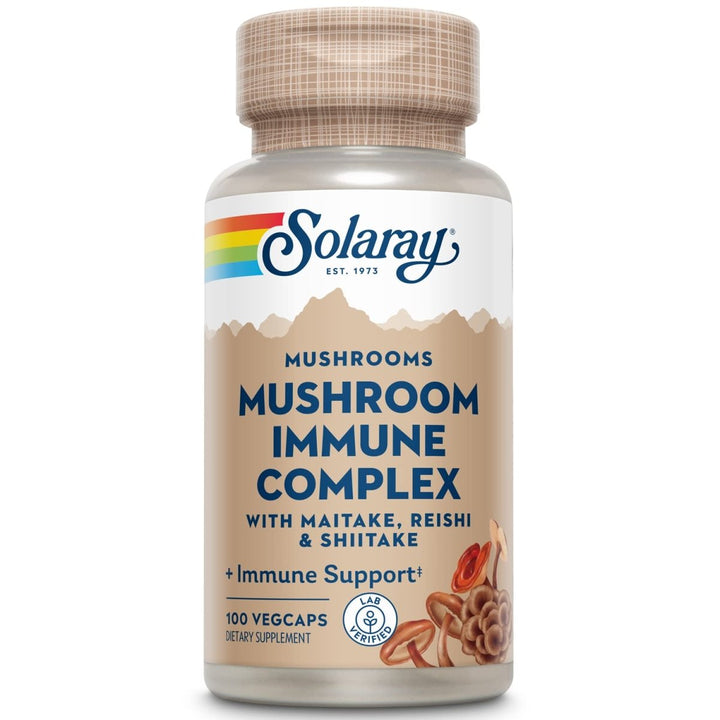 SOLARAY Fermented Mushroom Immune Complex 600 mg | Healthy Immune Function Support | 100 VegCaps, 100 Serv. - The Oasis of Health