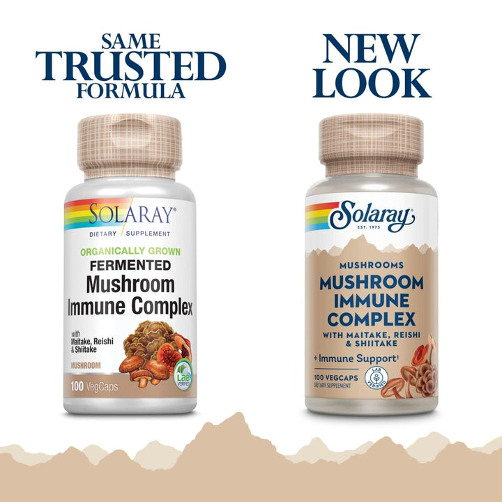 SOLARAY Fermented Mushroom Immune Complex 600 mg | Healthy Immune Function Support | 100 VegCaps, 100 Serv. - The Oasis of Health