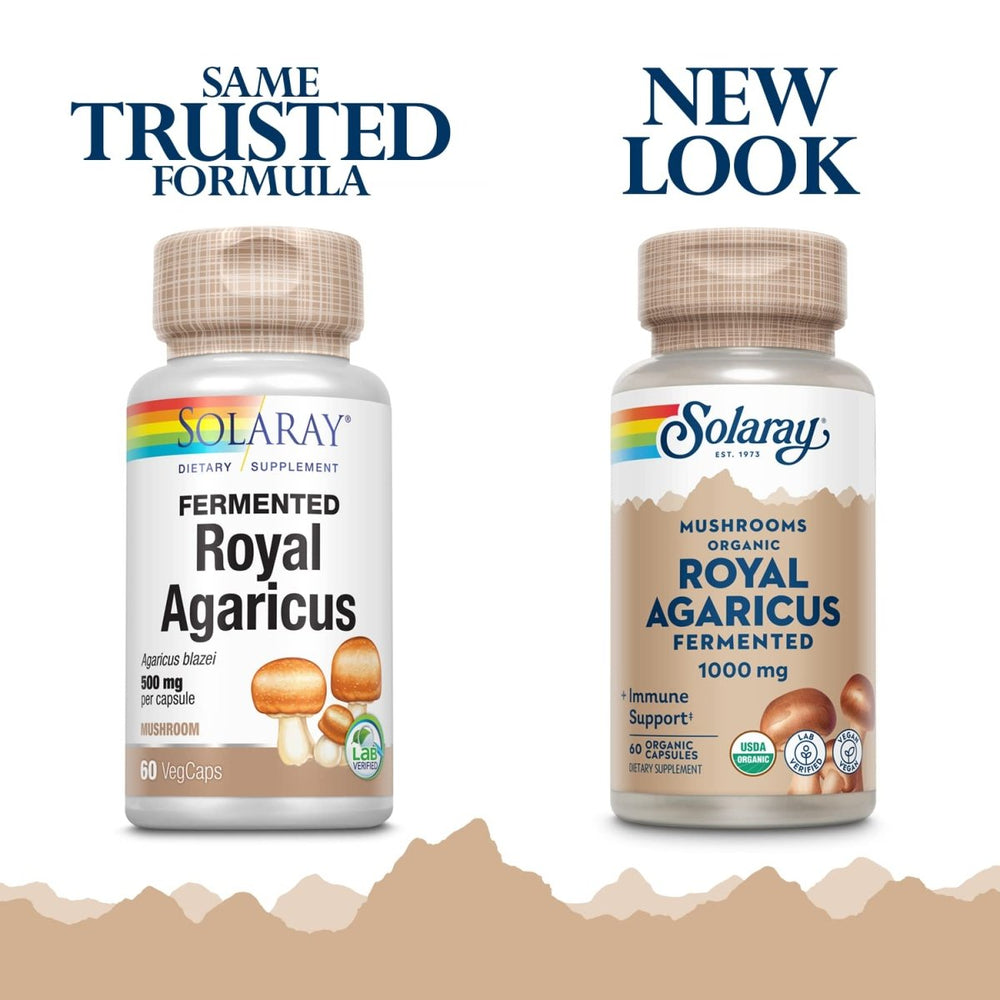 SOLARAY Fermented Royal Agaricus Mushroom 500 mg | 60 VegCaps - The Oasis of Health