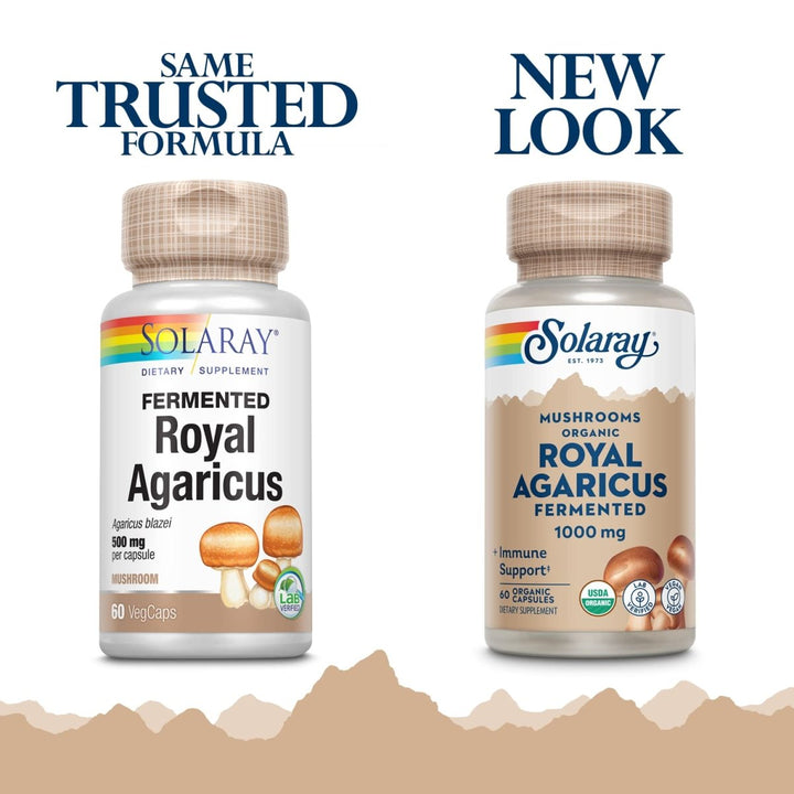 SOLARAY Fermented Royal Agaricus Mushroom 500 mg | 60 VegCaps - The Oasis of Health