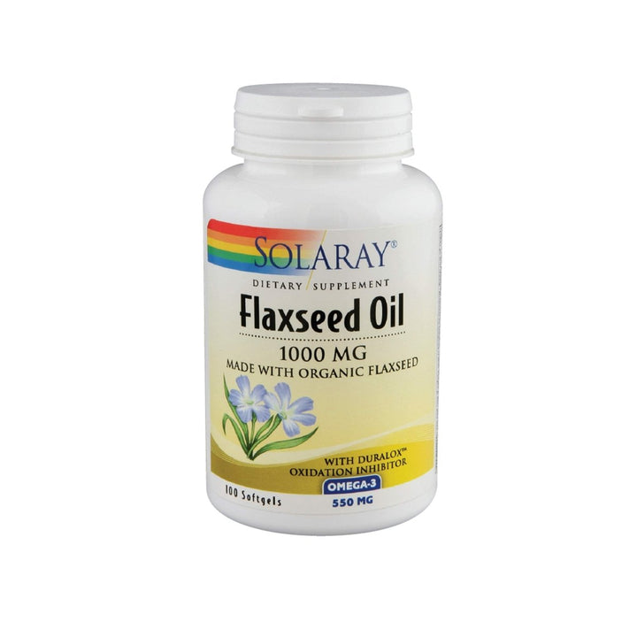 SOLARAY Flaxseed Oil, Softgel (Btl - Plastic) 1000mg 100ct - The Oasis of Health