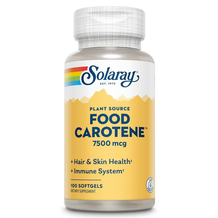 SOLARAY Food Carotene, Vitamin A as Beta Carotene 25000IU Carotenoids for Healthy Skin & Eyes, Antioxidant Activity & Immune System Support (076280041217) (100 CT) - The Oasis of Health