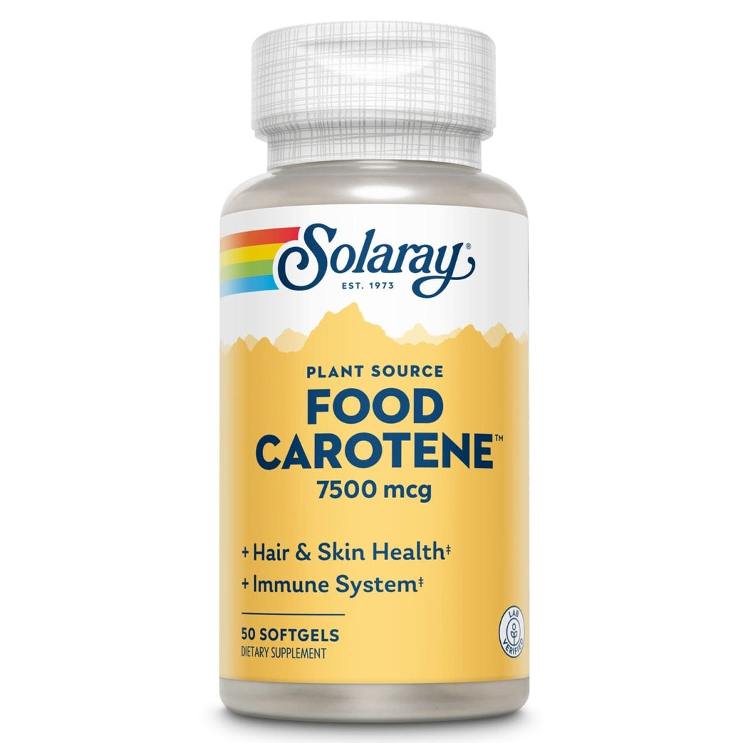 SOLARAY Food Carotene - Vitamin A (Beta Carotene) 25,000 IU - 50 Count - The Oasis of Health