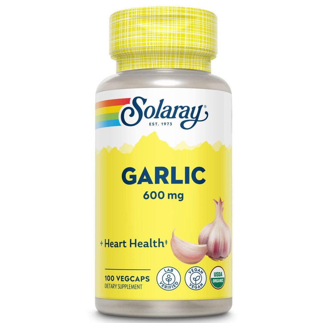 Solaray Garlic Bulb 600mg - 100 VegCaps - The Oasis of Health