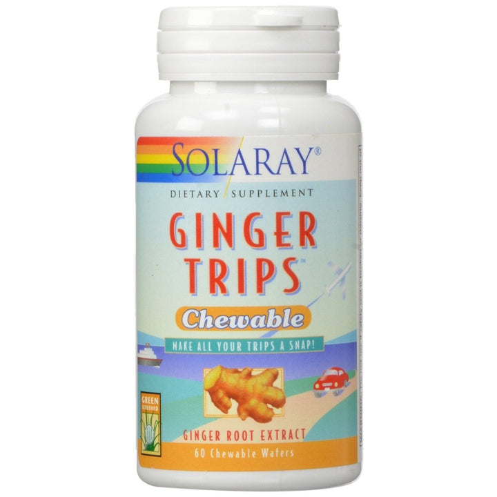 Solaray Ginger Trips Chewable Wafers, 67mg, 60 Count - The Oasis of Health