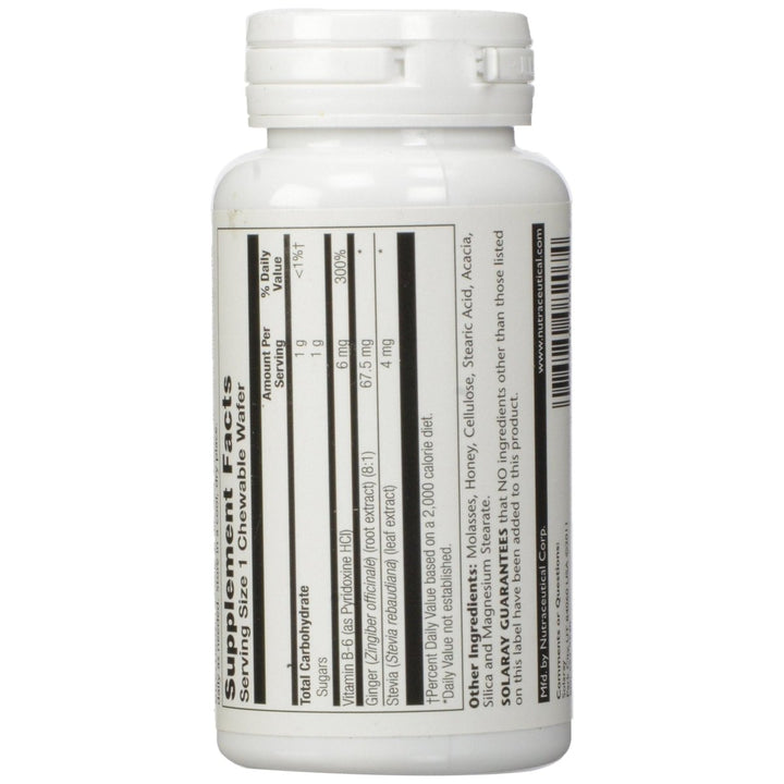 Solaray Ginger Trips Chewable Wafers, 67mg, 60 Count - The Oasis of Health