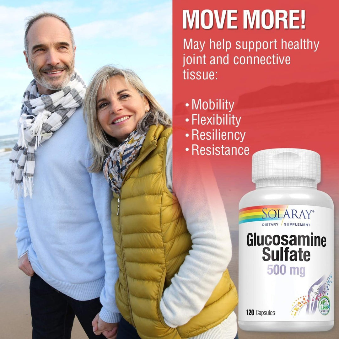 SOLARAY Glucosamine Sulfate 500 mg | Healthy Joint Flexibility & Resiliency Support (60 Serv, 120 CT) - The Oasis of Health