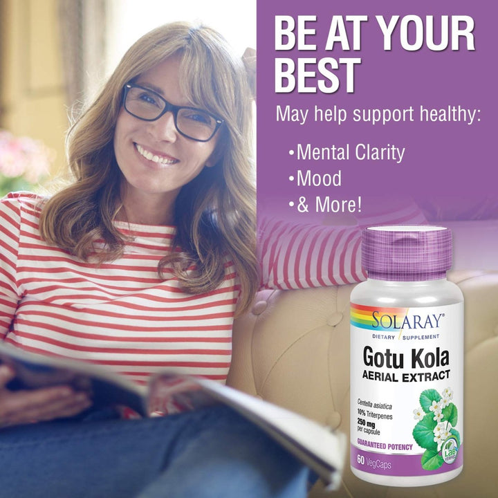 Solaray Gotu Kola Aerial Extract 250mg - 60 VegCaps - The Oasis of Health