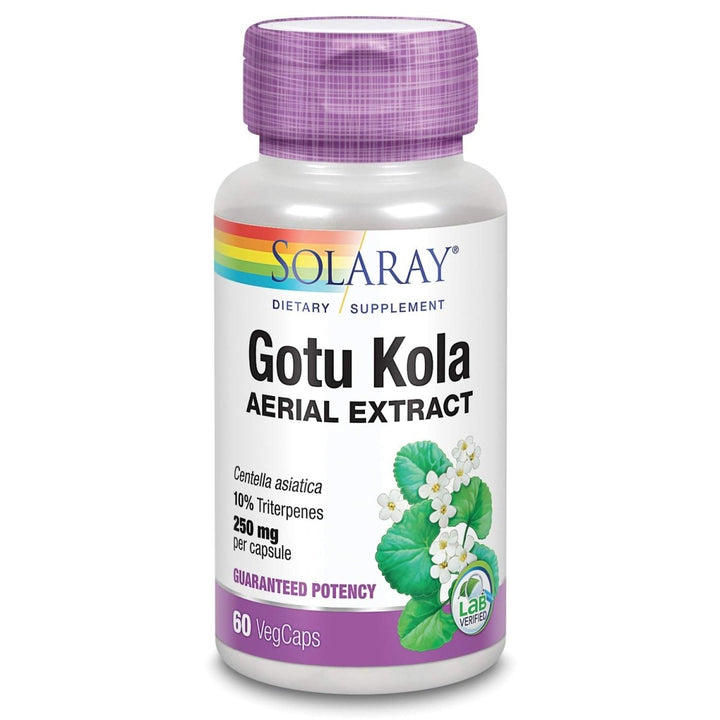 Solaray Gotu Kola Aerial Extract 250mg - 60 VegCaps - The Oasis of Health