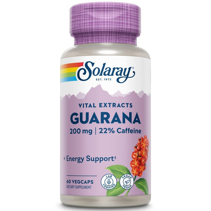 SOLARAY Guarana Seed Extract 300mg | 44 mg of Caffeine | Healthy Energy, Focus, Memory & Metabolism Support | 60 VegCaps - The Oasis of Health