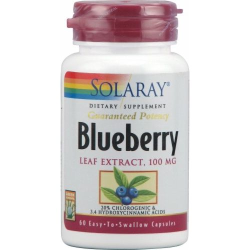 Solaray - Guaranteed Potency Blueberry Leaf Extract 100 mg. - 60 Capsules - The Oasis of Health