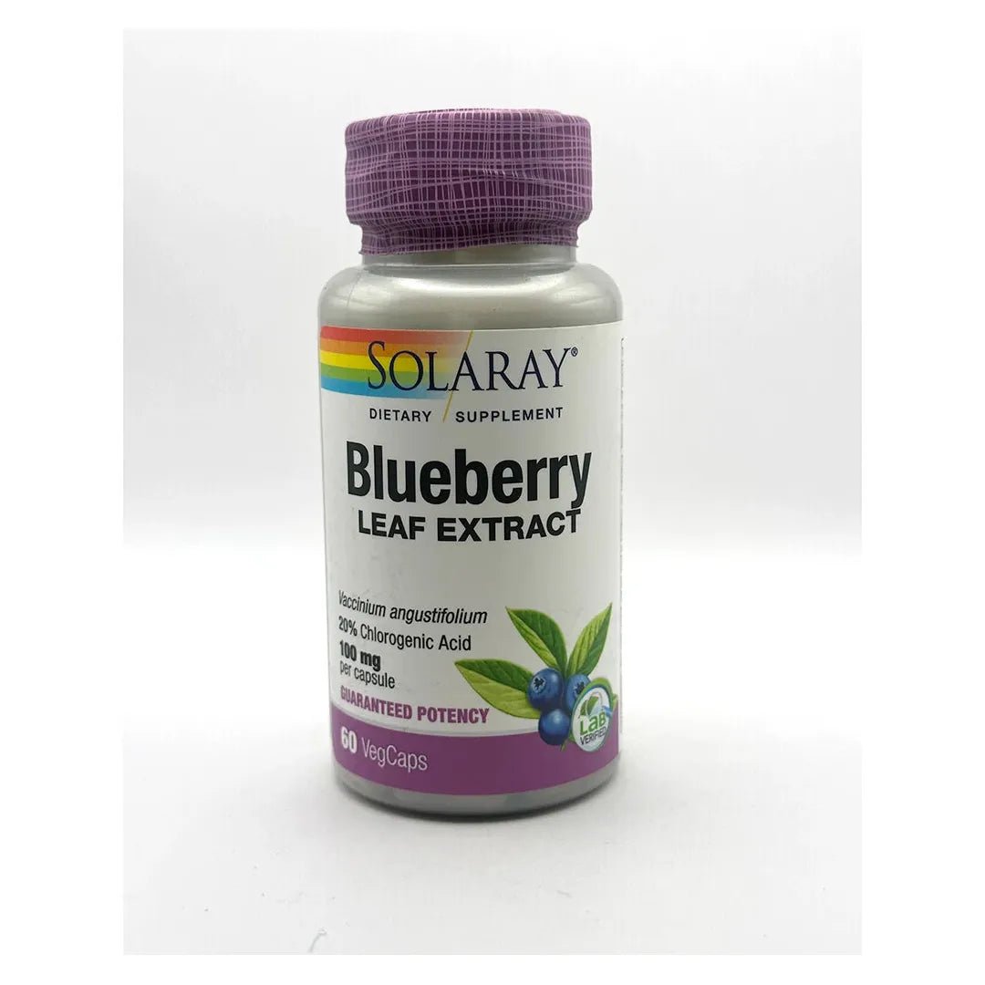 Solaray - Guaranteed Potency Blueberry Leaf Extract 100 mg. - 60 Capsules - The Oasis of Health