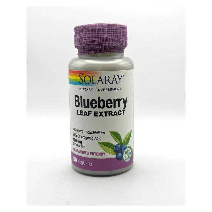 Solaray - Guaranteed Potency Blueberry Leaf Extract 100 mg. - 60 Capsules - The Oasis of Health