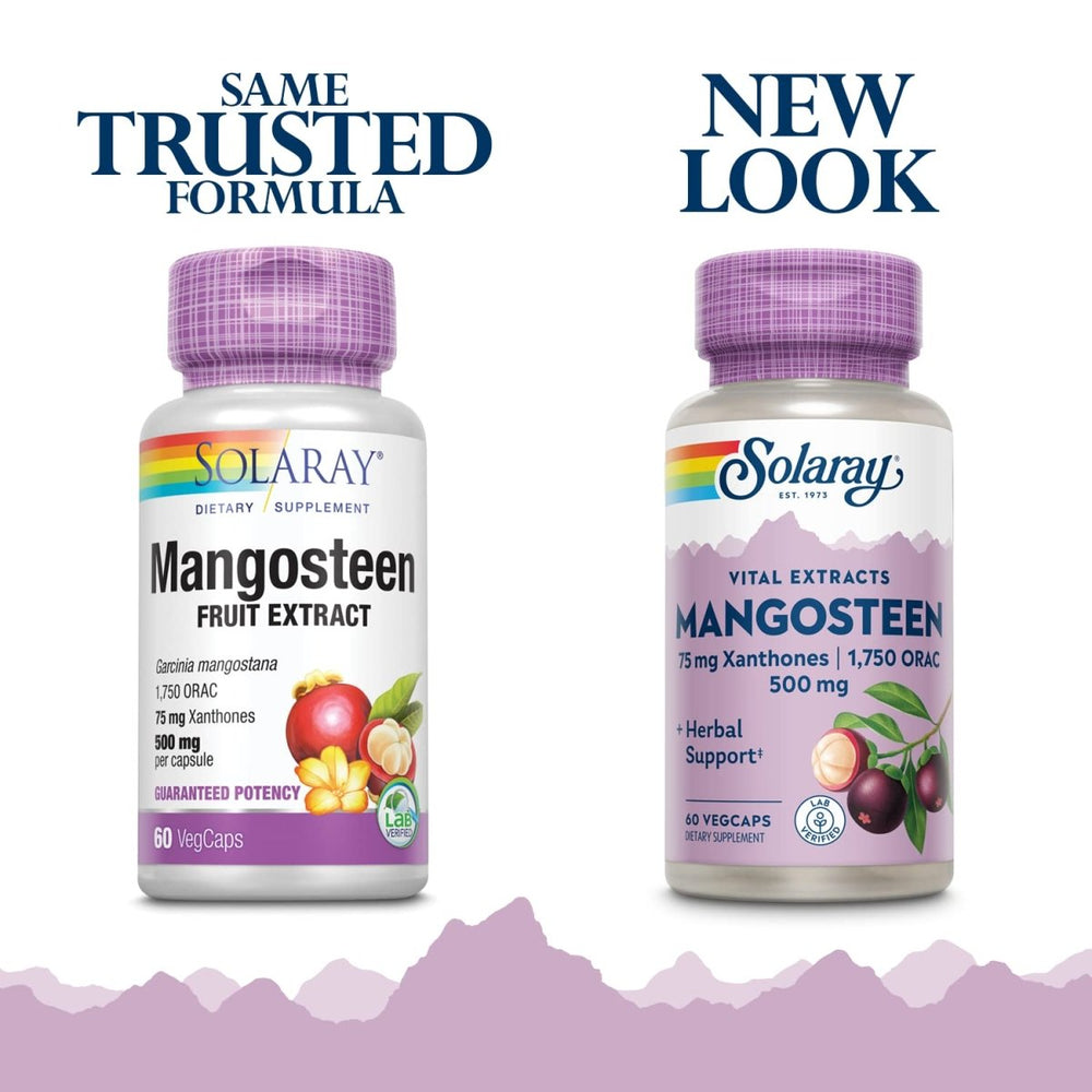 Solaray Guaranteed Potency Mangosteen Peel Extract - Support for Overall Wellness - 60 Veg Caps - The Oasis of Health