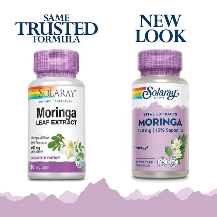 SOLARAY Guaranteed Potency Moringa Leaf Extract, Veg Cap (Btl - Plastic) 450mg | 60ct - The Oasis of Health