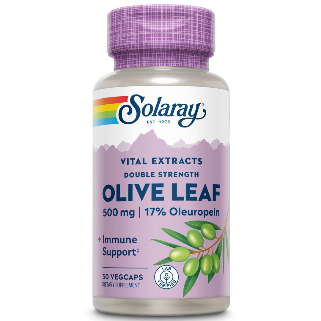 SOLARAY Guaranteed Potency Olive Leaf Extract Double Strength, Veg Cap (Btl - Plastic) 500mg | 30ct 37575 - The Oasis of Health