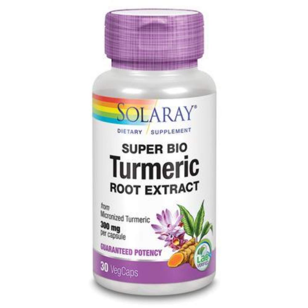 SOLARAY Guaranteed Potency Super Bio Turmeric Micronized, Veg Cap (Btl - Plastic) 300mg | 30ct - The Oasis of Health