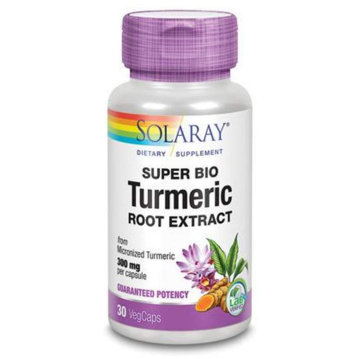 SOLARAY Guaranteed Potency Super Bio Turmeric Micronized, Veg Cap (Btl - Plastic) 300mg | 30ct - The Oasis of Health