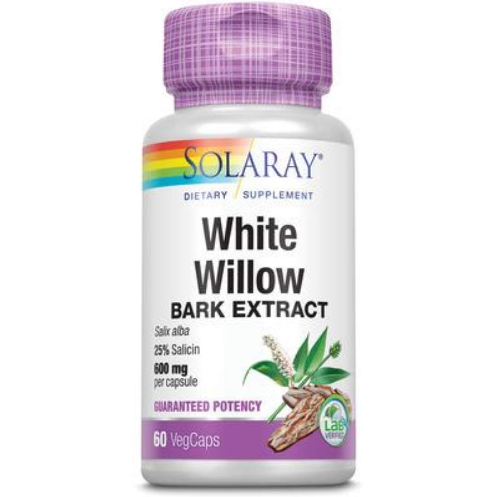Solaray Guaranteed Potency White Willow Bark Extract - 750mg Veg Capsules (60 Count) - The Oasis of Health